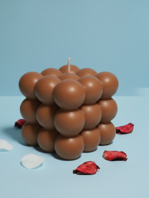 Bubble-shaped scented candle by Sarang in a minimalist design, featuring a smooth clustered bubble form with a soft matte finish, styled as an elegant home décor and fragrance piece.