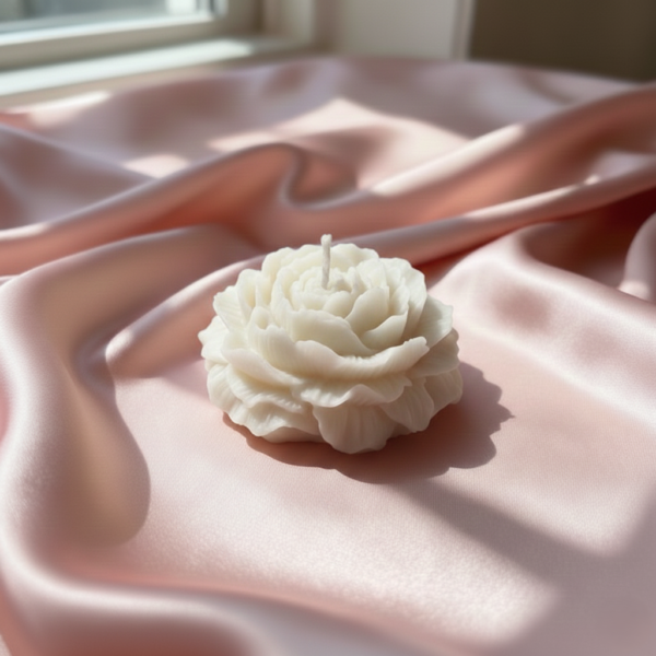 Peony Flower Scented Candle – Medium Size by Sarang
