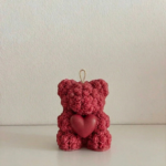 Teddy Bear Rose Candle with Heart | Sarang