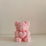 Teddy Bear Rose Candle with Heart | Sarang