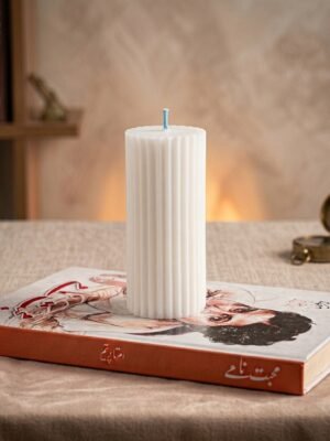 Ribbed Pillar Scented Candle – Sarang