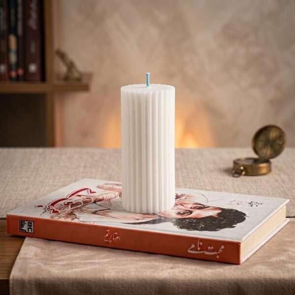Ribbed Pillar Scented Candle – Elegant Decorative Candle for Home Décor | Sarang