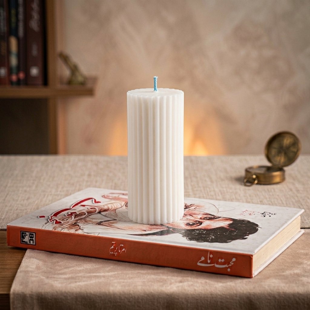 Ribbed Pillar Scented Candle – Sarang