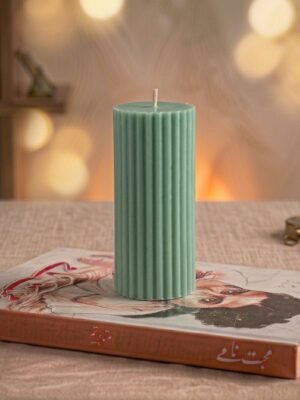 Ribbed Pillar Scented Candle – Elegant Decorative Candle for Home Décor | Sarang